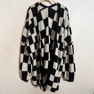 Black and White Checkerboard Cardigan